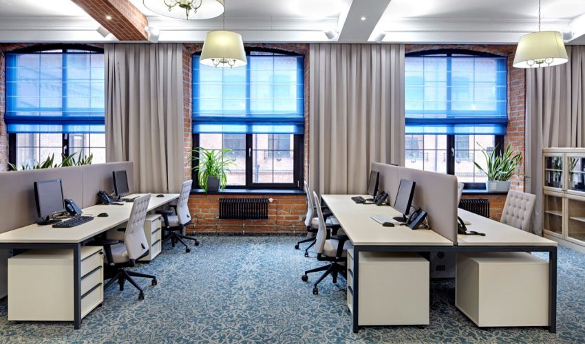 Accentuate Floor-to-Ceiling Office Curtains